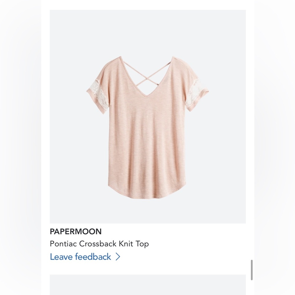 Papermoon crossback knit top. Stitch Fix. Light pink. Size S.